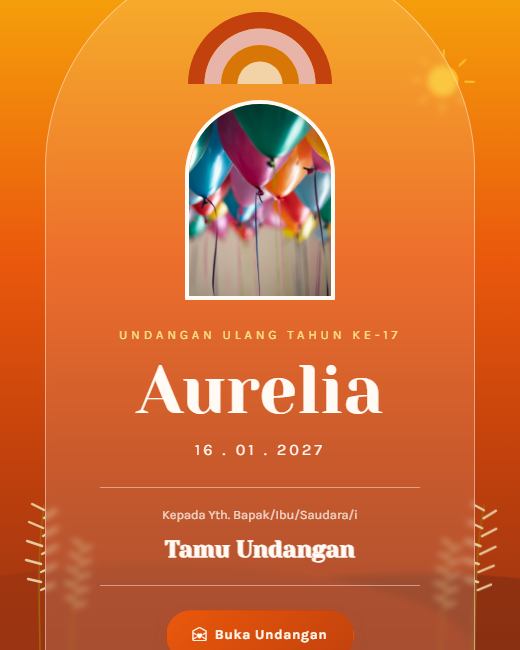 Pratinjau Tema Undangan Ulang Tahun Bohemian Sunset