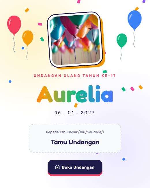 Pratinjau Tema Undangan Ulang Tahun Confetti Party