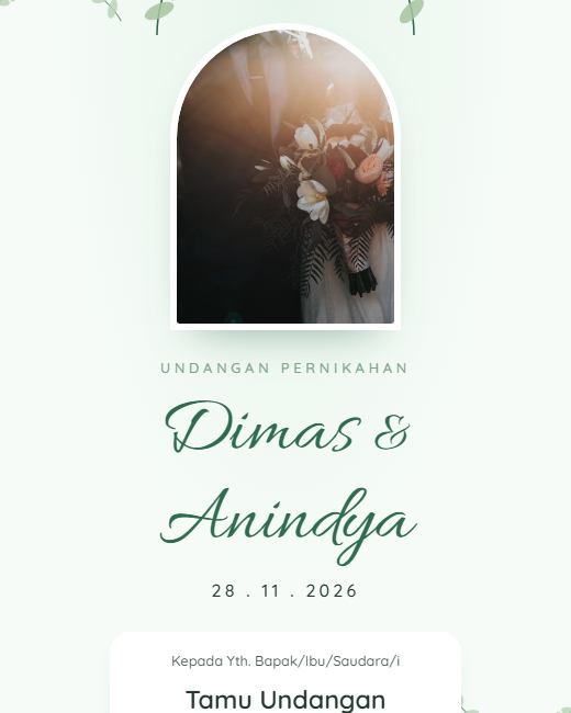 Pratinjau Tema Undangan Pernikahan Garden Whisper