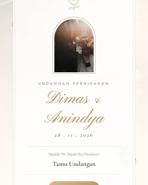 Pratinjau Tema Undangan Pernikahan Golden Bloom