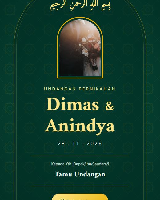 Pratinjau Tema Undangan Pernikahan Islamic Arabesque