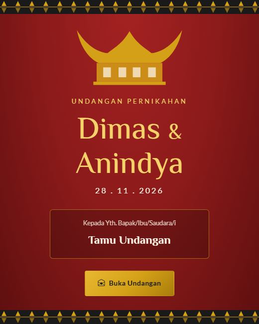 Pratinjau Tema Undangan Pernikahan Minang Gadang