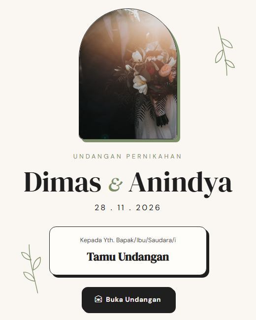 Pratinjau Tema Undangan Pernikahan Mono Line