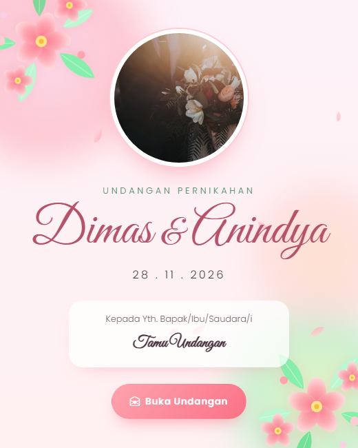 Pratinjau Tema Undangan Pernikahan Pastel Floral