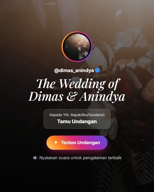 Pratinjau Tema Undangan Pernikahan Reels Feed