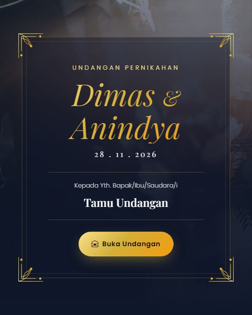 Pratinjau Tema Undangan Pernikahan Royal Gold