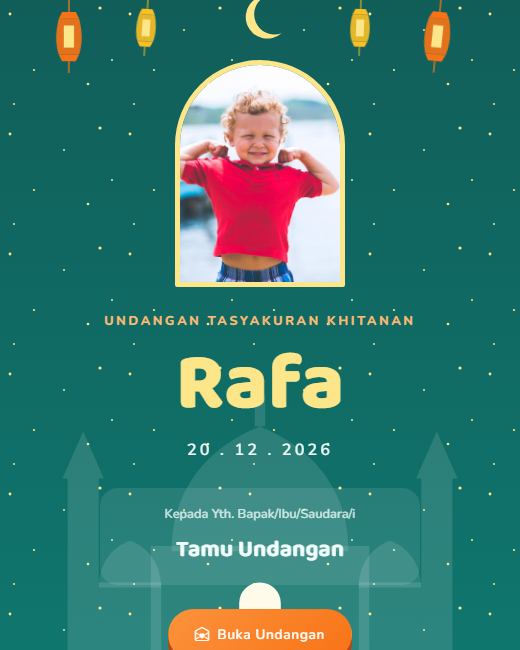 Pratinjau Tema Undangan Khitanan Santri Ceria