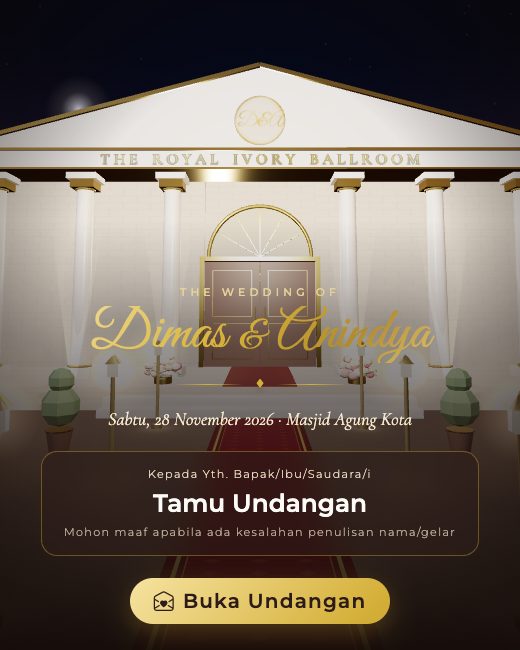Pratinjau Tema Undangan Pernikahan Virtual Venue 3D